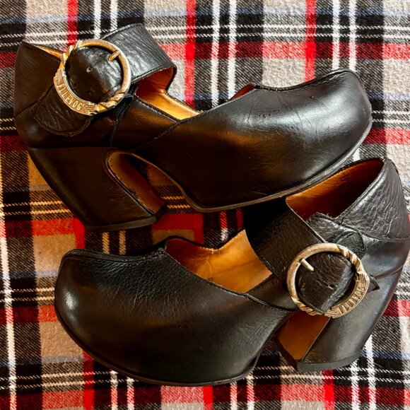 John Fluevog PREPARE LEADER PLATFORM BLACK LEATHER MARY JANES  Orig $429 Size 7 - Picture 10 of 11